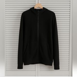 Lululemon Athletica Black Waffle Knit Zip-Up Hoodie